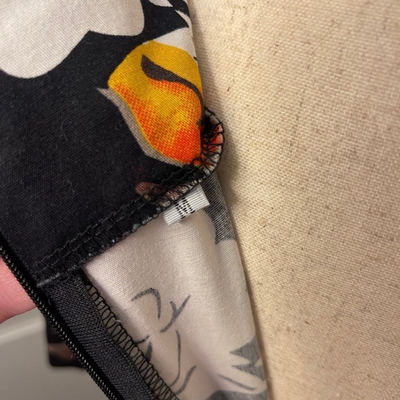 Like New Orange and Black Floral A-line Dress - Picture 3 of 3